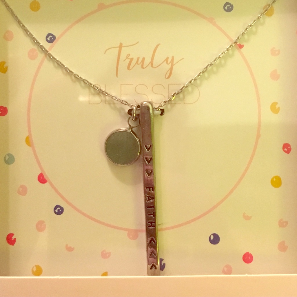 “Faith” Vertical Bar Necklace